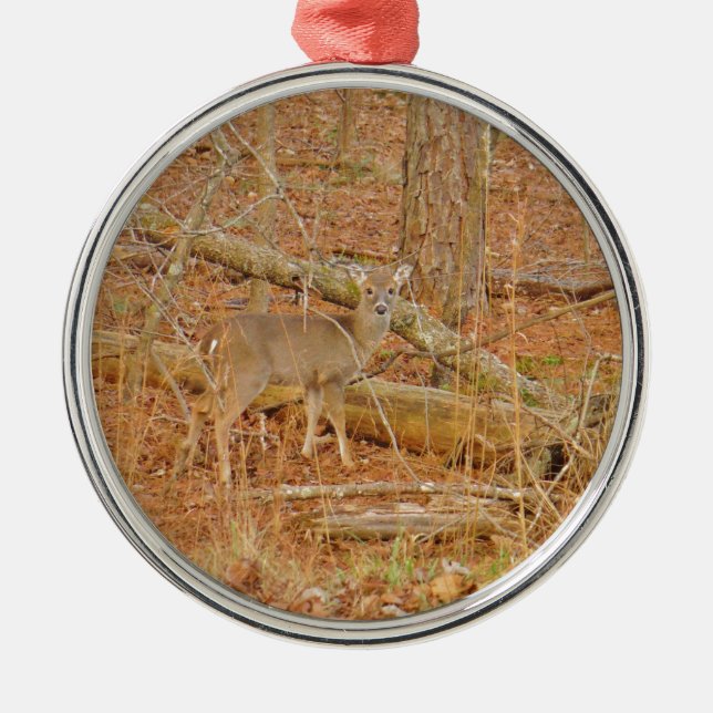 Baby Deer's First  winter Metal Ornament (Front)