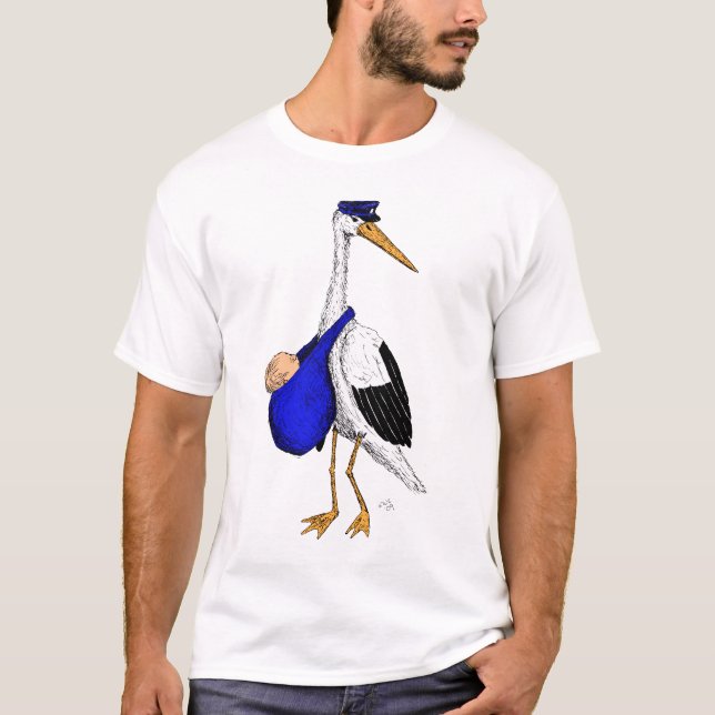 Baby Delivery Stork T-Shirt (Front)