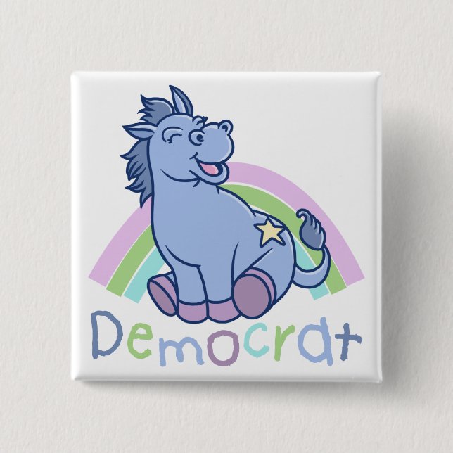 Baby Democrat Donkey Pinback Button (Front)