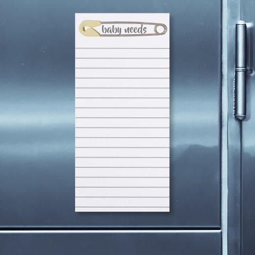 Baby Diaper Pin To Do List Lined Magnetic Notepad