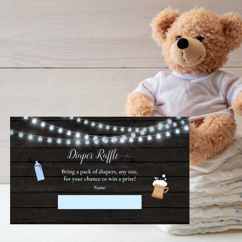 Baby Diaper Raffle Baby Brewing Blue Baby Shower Enclosure Card