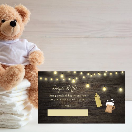 Baby Diaper Raffle Baby Brewing Gold Baby Shower Enclosure Card