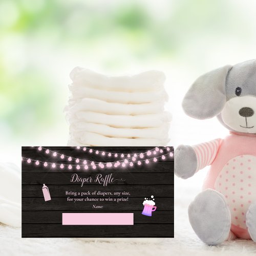 Baby Diaper Raffle Baby Brewing Pink Baby Shower Enclosure Card