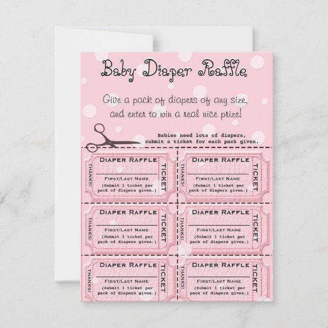 Baby Diaper Raffle Tickets  Card (Front)