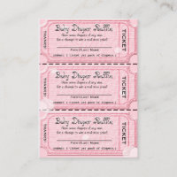 Baby Diaper Raffle Tickets Pink Enclosure Card