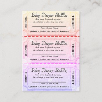 Baby Diaper Raffle Tickets Rainbow Colored Enclosure Card by GlitterInvitations at Zazzle