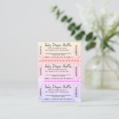 Baby Diaper Raffle Tickets Rainbow Colored Enclosure Card (Standing Front)
