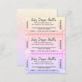 Baby Diaper Raffle Tickets Rainbow Colored Enclosure Card (Front/Back)