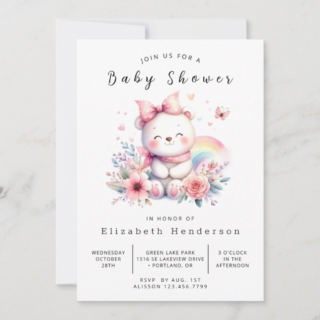 Baby Digital Bear Baby Shower Invitation (Front)