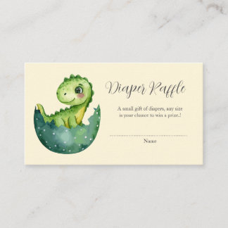 Baby Dino Baby Shower Diaper Raffle Tickets Enclosure Card