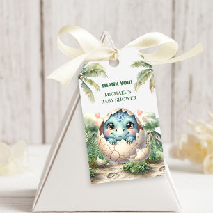 Baby Dino Baby Shower Hatching Soon Gift Tags