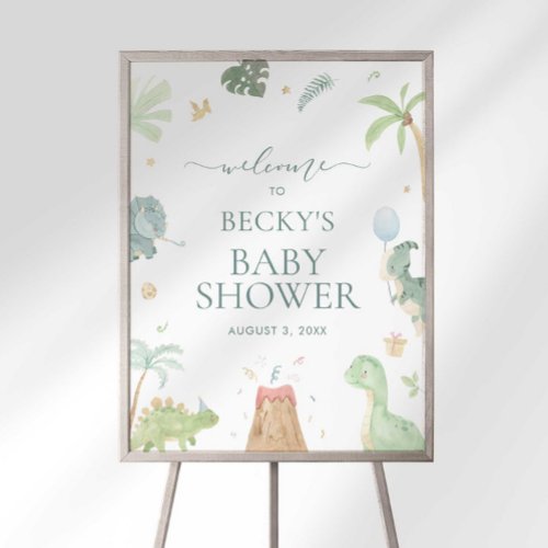 Baby Dino Baby Shower Welcome Sign