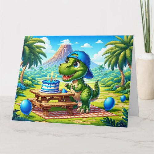 Baby Dino Birthday _ T_Rex Boy Card