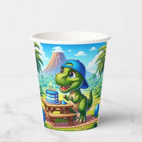Baby Dino Birthday _ T_Rex Boy Paper Cups