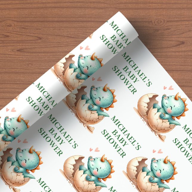Baby Dino Gift Wrap with Hatching Soon Design (Baby Dino Gift Wrap with Hatching Soon Design)