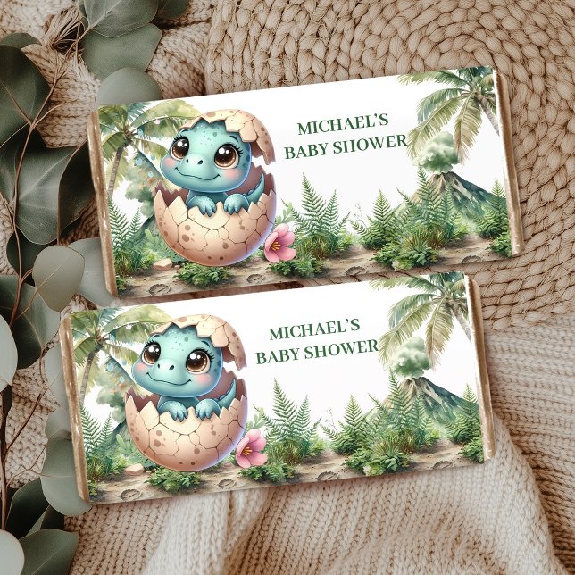 Baby Dino Hatching Soon Hershey Bar Shower Party (Baby Dino Hatching Soon Hershey Bar Shower Party)