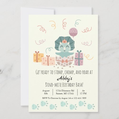 Baby Dino Invitation