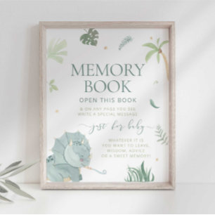 Baby Dino Memory Book Sign