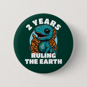 Baby Dinosaur 2 Years Old Birthday Button