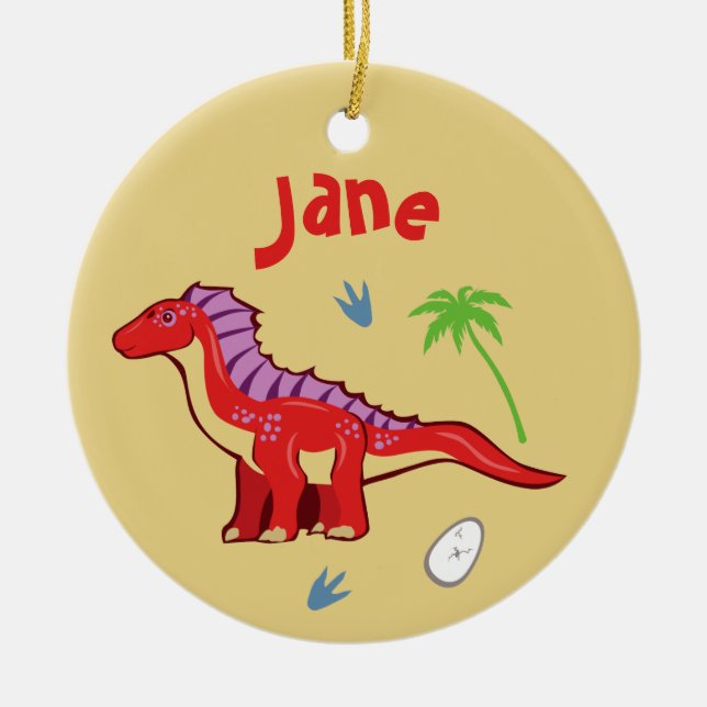 Baby Dinosaur Amargasaurus Ceramic Ornament (Front)