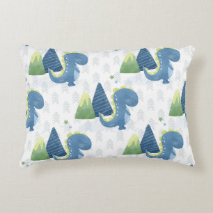 Baby Dinosaur and Mountains Accent Pillow