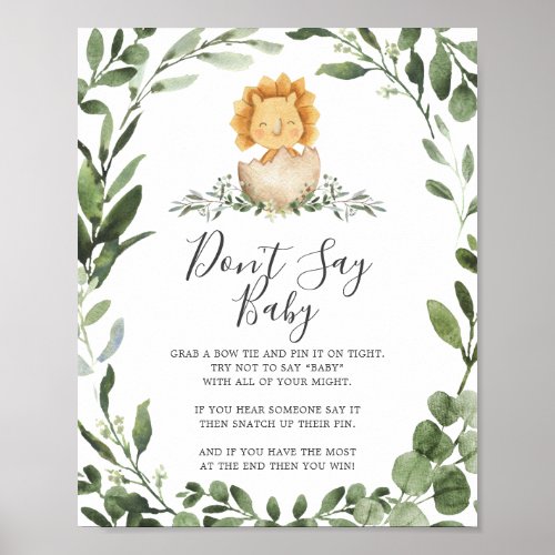 Baby Dinosaur Baby Shower Dont Say Baby Sign