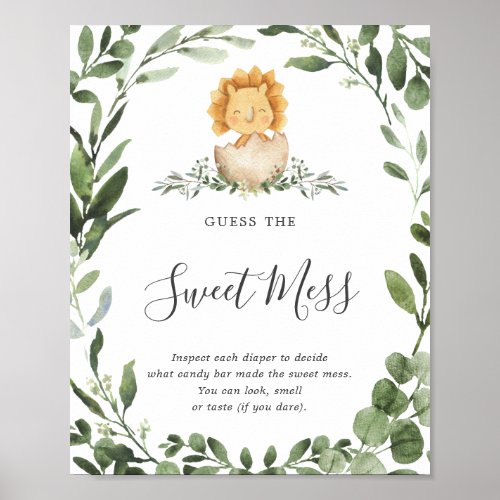 Baby Dinosaur Baby Shower Guess The Sweet Mess Poster