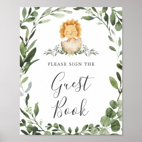 Baby Dinosaur Baby Shower Guestbook Sign
