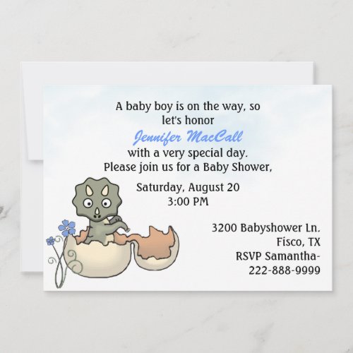 Baby Dinosaur Baby Shower Invitation