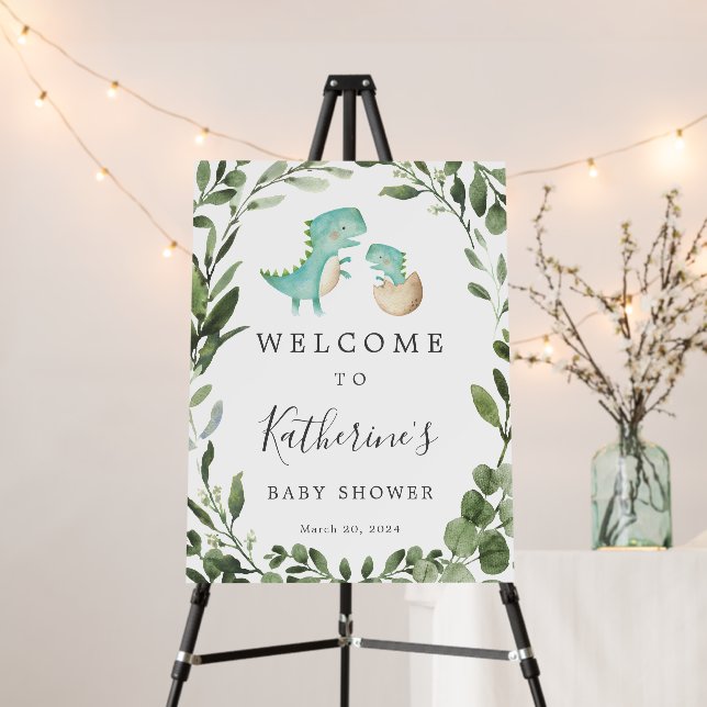 Baby Dinosaur Baby Shower Welcome Sign Foam Board (In Situ (Stand))