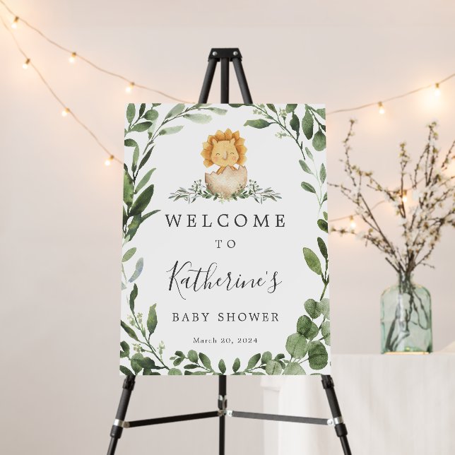 Baby Dinosaur Baby Shower Welcome Sign Foam Board (In Situ (Stand))