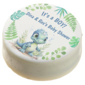 Baby Dinosaur Blue & Green Chocolate Covered Oreo (Angled)