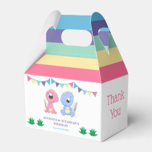Baby Dinosaur Boy and Girl Joint Birthday Favor Boxes