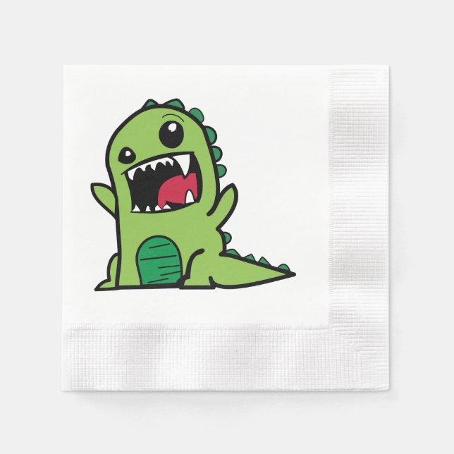 Baby dinosaur cartoon paper napkins (Front)