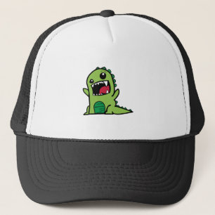Baby dinosaur cartoon trucker hat
