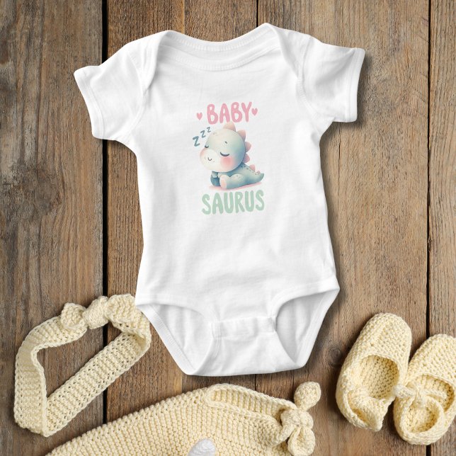 Baby Dinosaur Cute adorable Baby shower gift Bodysuit (Baby Dinosaur Baby Saurus Baby shower gift, Baby Body suit, New baby gift)