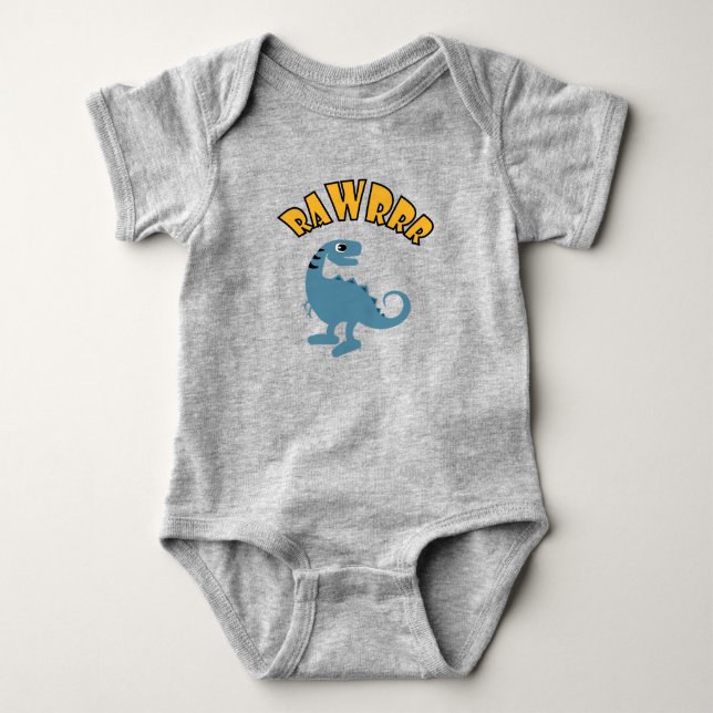 Baby Dinosaur Design - Baby Jersey Bodysuit (Front)