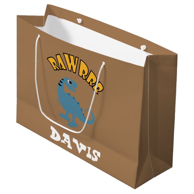 Baby Dinosaur Design - Gift Bag - Large (Front Angled)