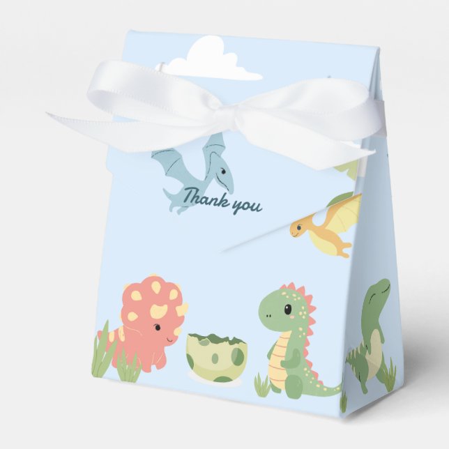 Baby dinosaur/ dinosaur eggs birthday  favor boxes (Front Side)