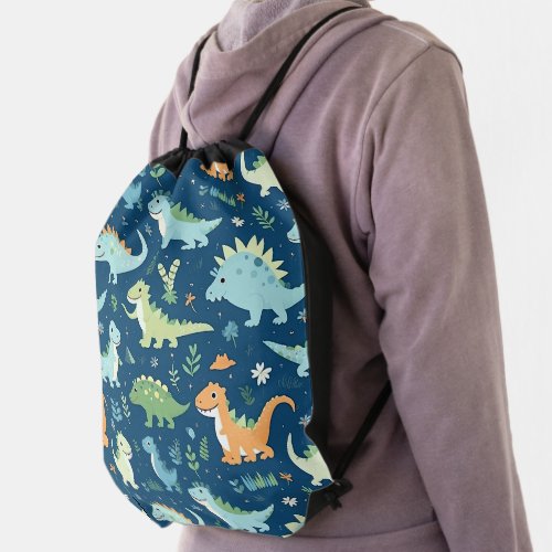 Baby Dinosaur Drawstring Bag