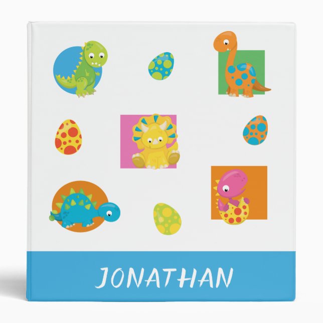 Baby Dinosaur Egg Personalized Photo Album 3 Ring Binder (Front)