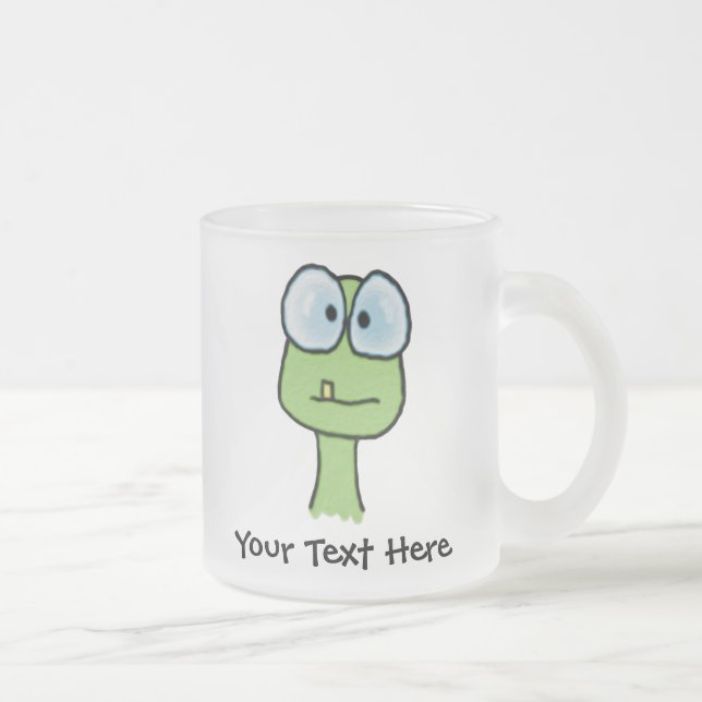 Baby Dinosaur Frosted Glass Coffee Mug (Right)