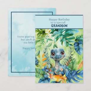 Baby Dinosaur Happy Birthday Special Grandson Card