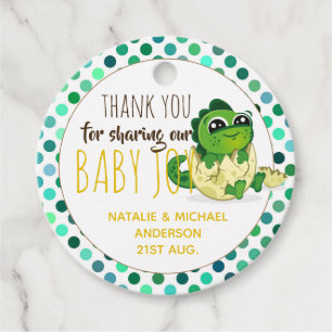 Baby Dinosaur Hatching Egg Boys Girls Shower Favor Tags