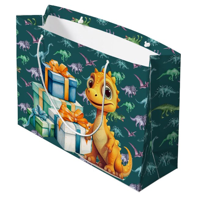 Baby Dinosaur Large Gift Bag (Back Angled)