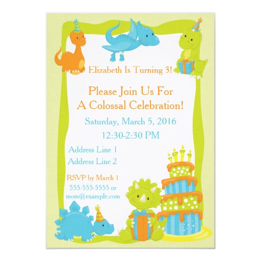 Baby Dinosaur Invitations 1