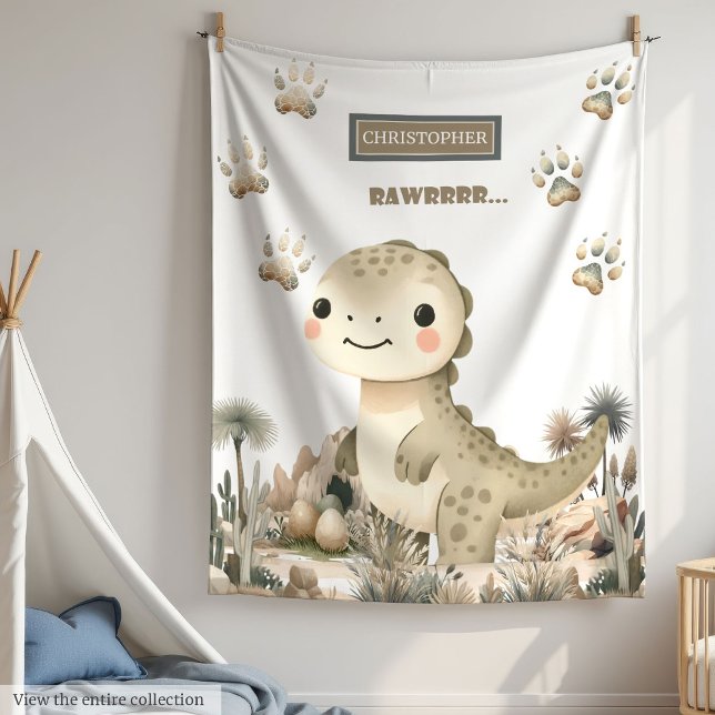 Baby Dinosaur Personalized Blanket Boy Baby Shower (Baby Dinosaur Personalized Blanket Boy Baby Shower)