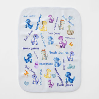 Baby Dinosaur Personalized Burp Cloth