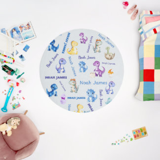 Baby Dinosaur Personalized Custom Area Rug