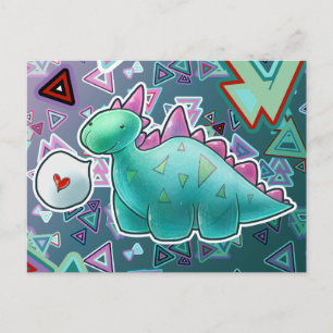 Baby Dinosaur Triangle Background Postcard